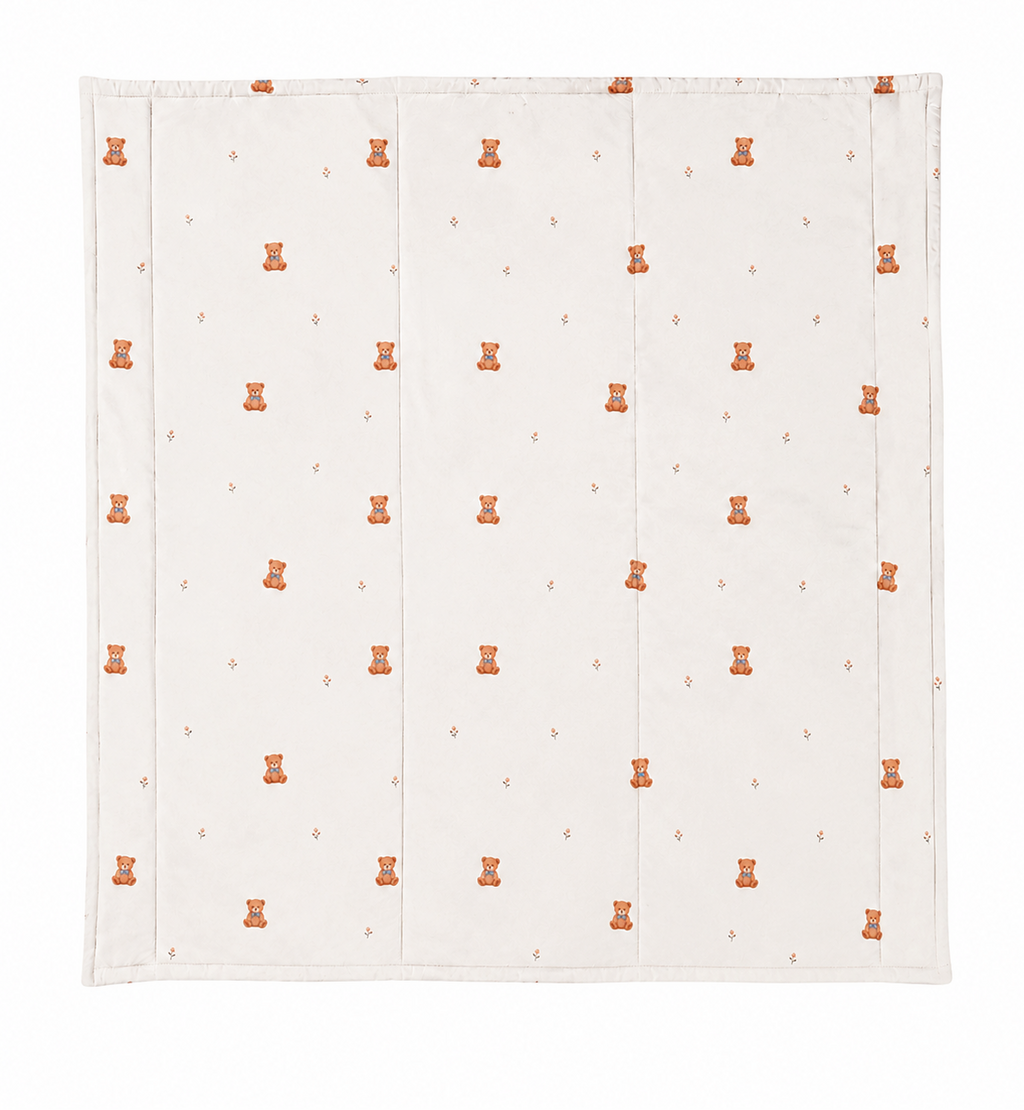 Alfombra de juego para bebé Teddy Hugs de algodón y lana natural - Maison Theo