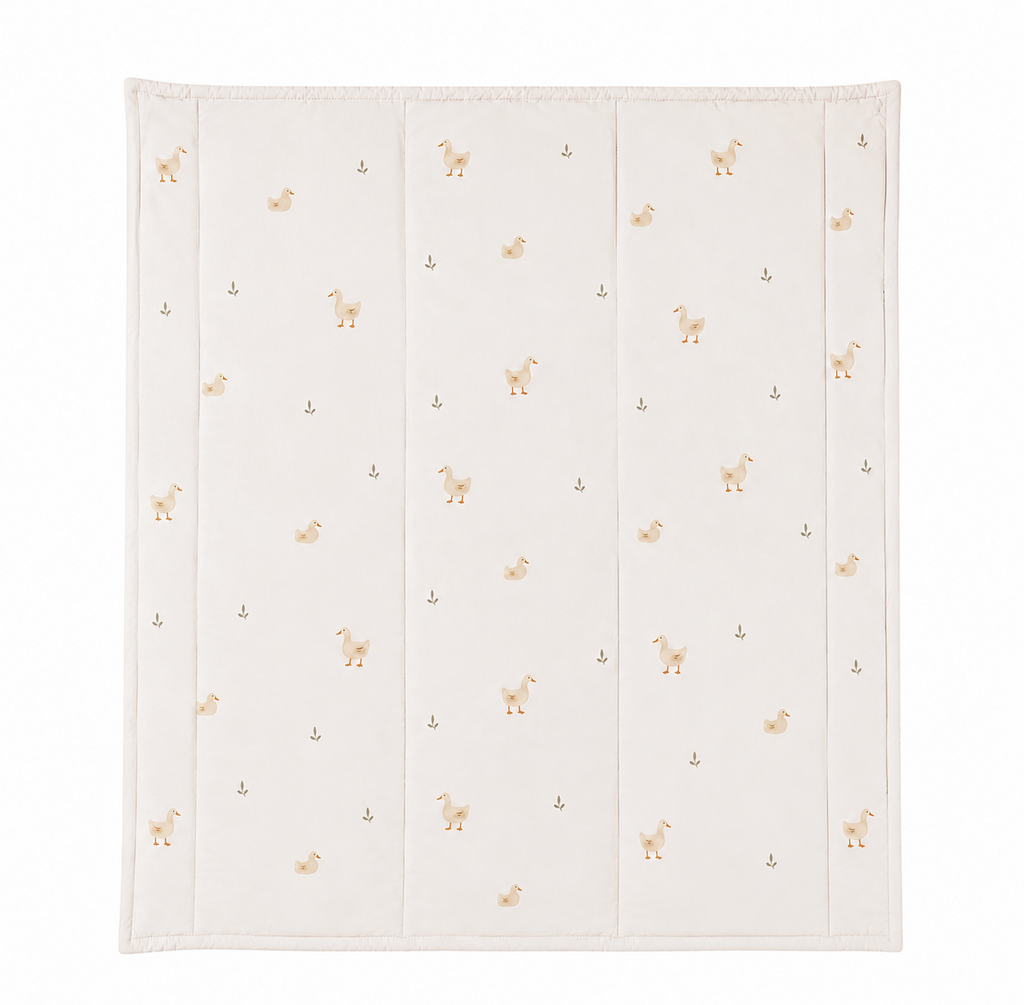 Alfombra de juego para bebé Ducky Days de algodón y lana natural - Maison Theo