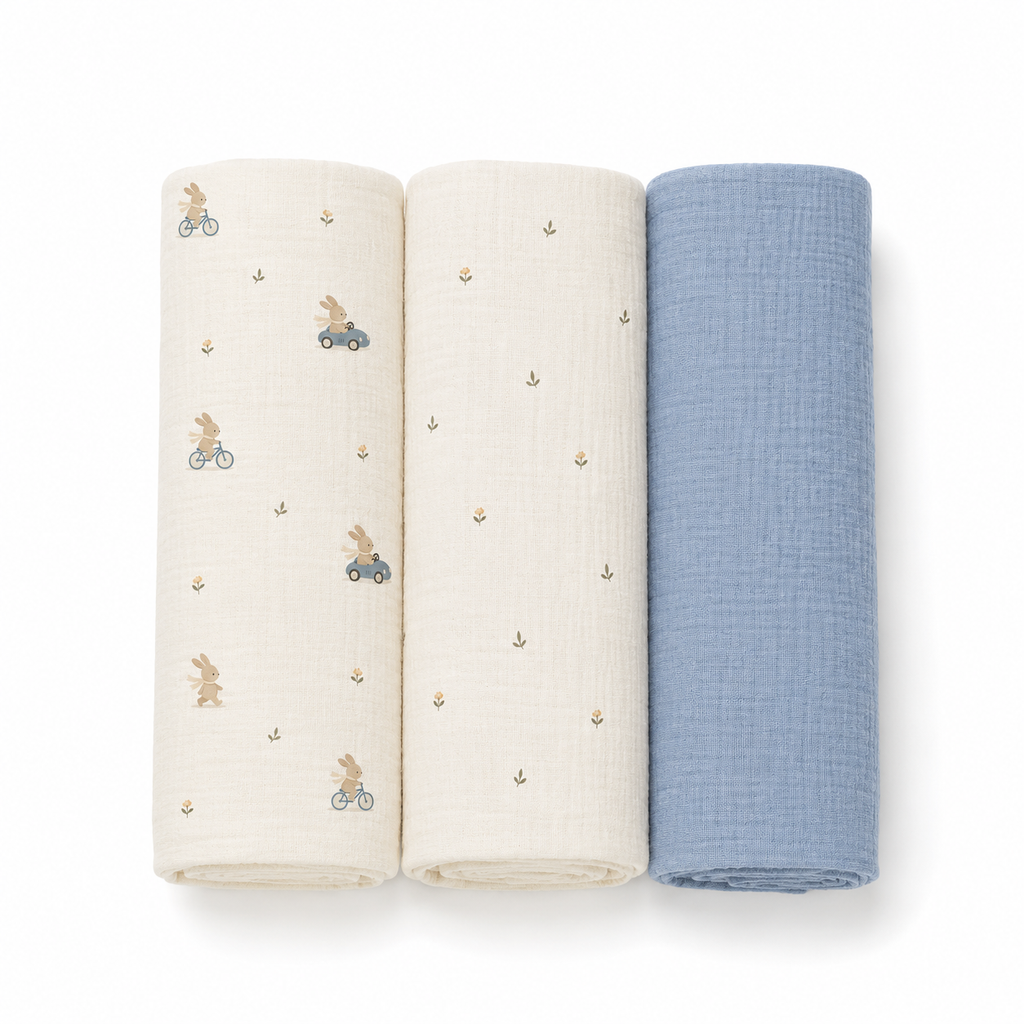 Pack de 3 Muselinas · Bunny Rides